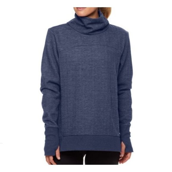 AVIA Gray Herringbone Pullover Sweatshirt Women's Size Small 4-6 with Thumb Hole - Picture 1 of 7